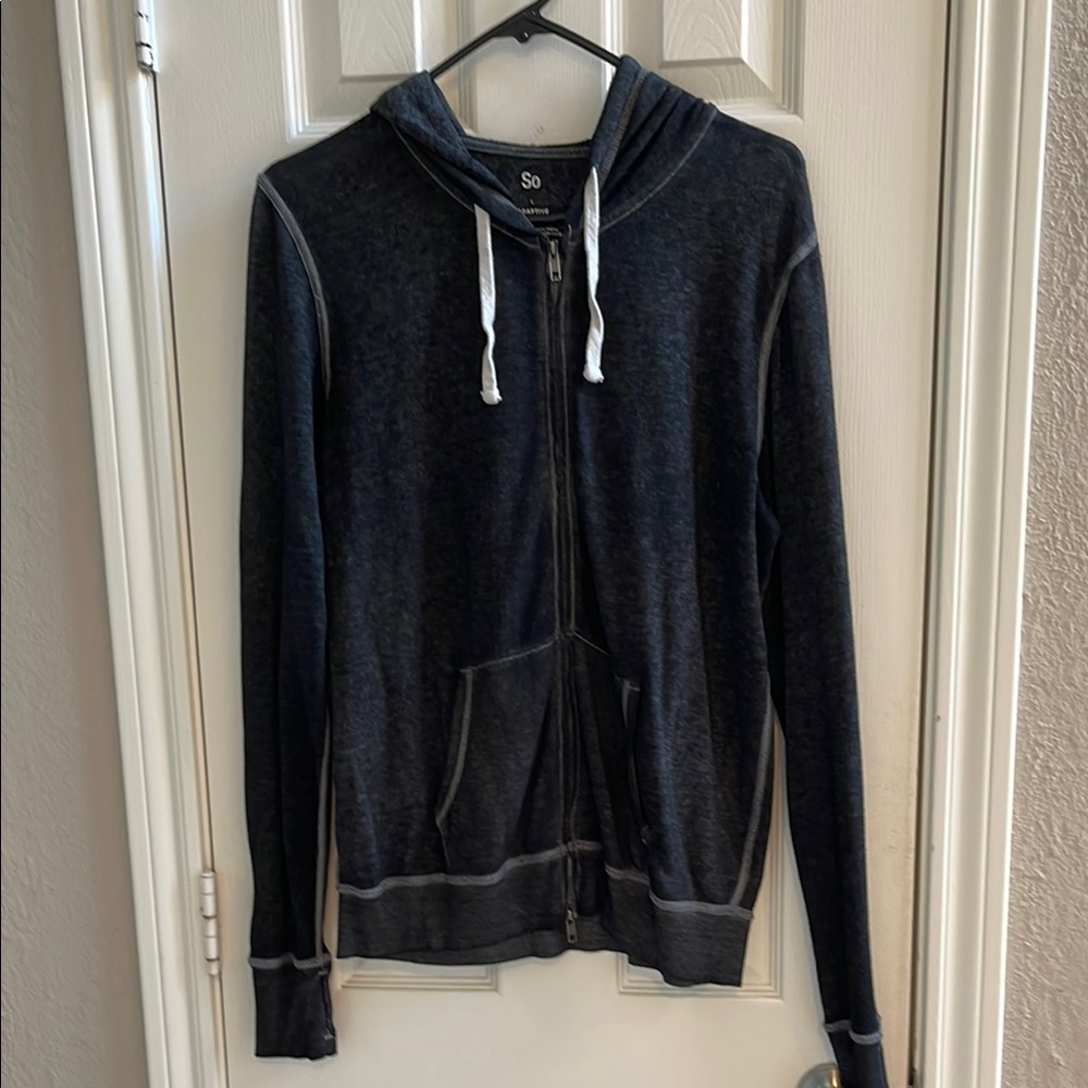 SO Adaptive Charcoal Gray Full Zip Up Women's Hoodie Sweatshirt Size L